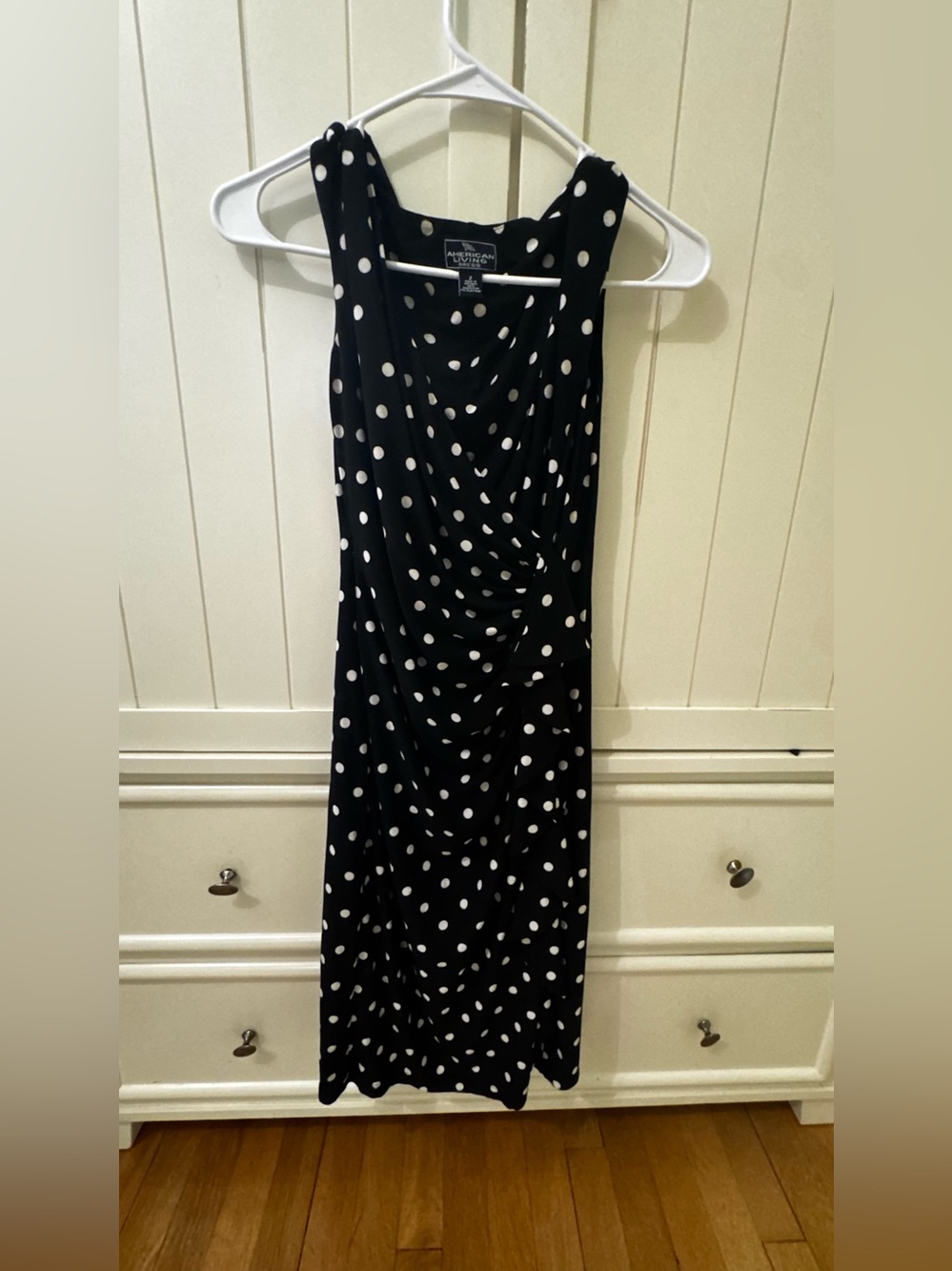 American Living Black & White Polka Dot Wrap Dress — Sz 2
